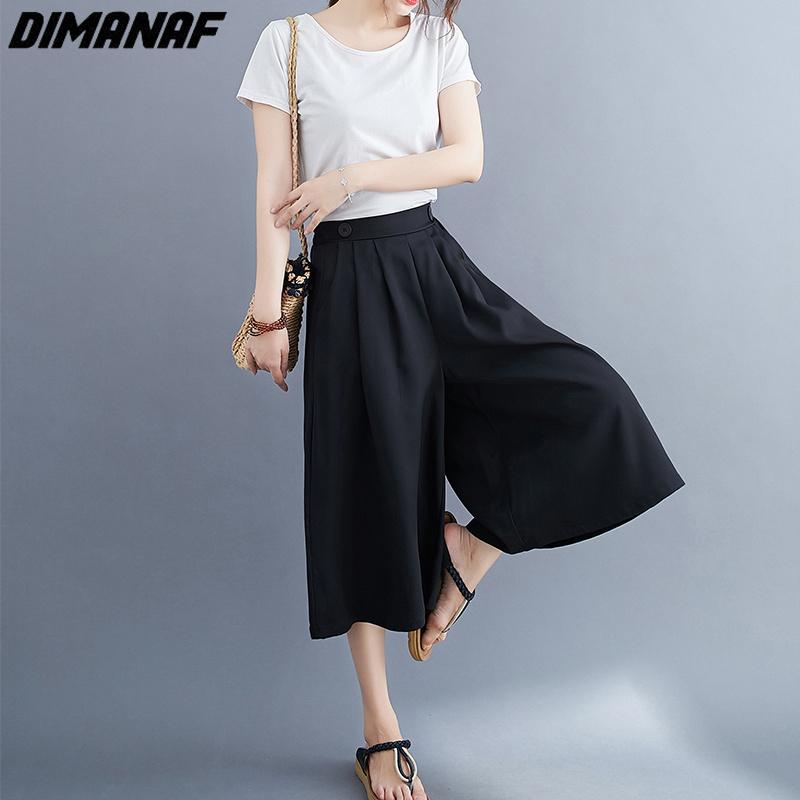 Dimanaf 2023 Summer Shorts Pants Women Elastic Pants Loose Casual Female Basic Trousers Wide Leg Pants Buttons
