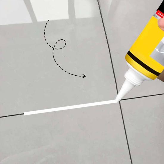 120ML White Caulk Sealant with Scraper/Brush Waterproof Strong Adhesion Bathroom Toilet Kitchen Sink Window Door Caulking Sealant