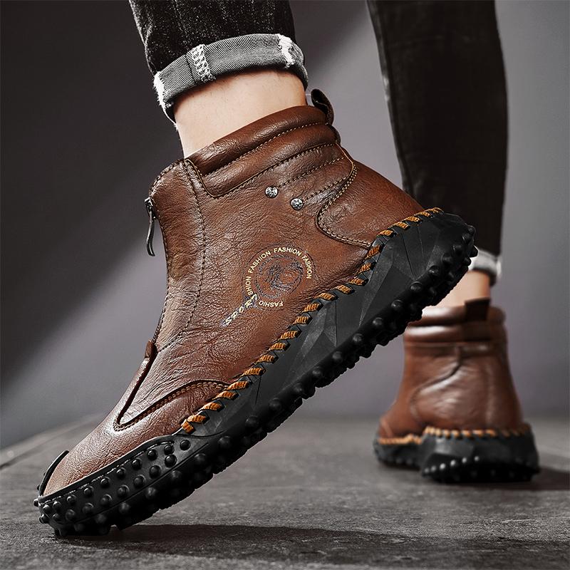 Autumn/ Winter Genuine Leather Men Shoes Waterproof Outdoor Men Boots Comfortable Men Walking Hiking Boots