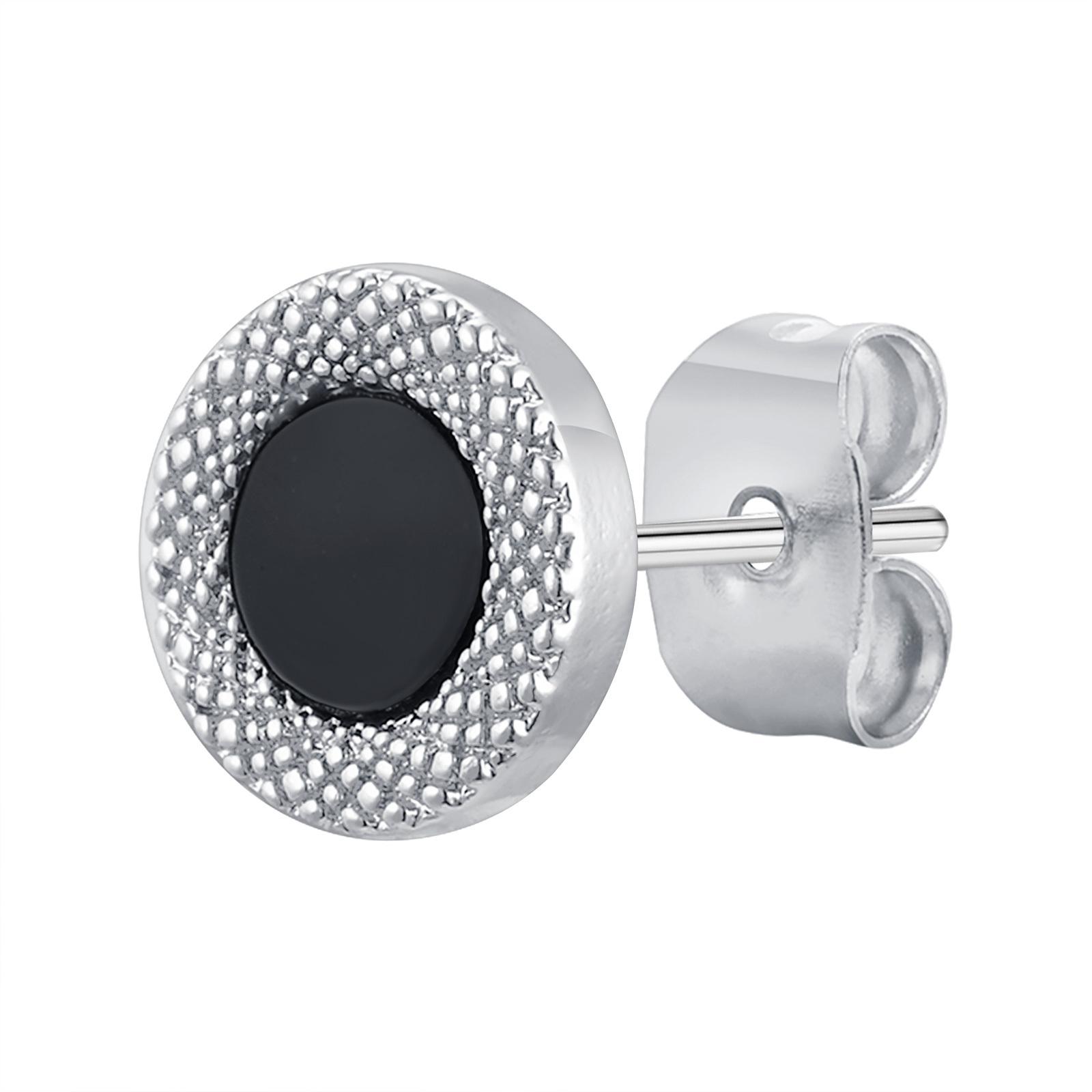 

Vnox Black Small Round Acrylic Mens Boys Stud Earrings, Anti Allergy Stainless Steel Piercing Earrings Women Simple Tiny Brincos