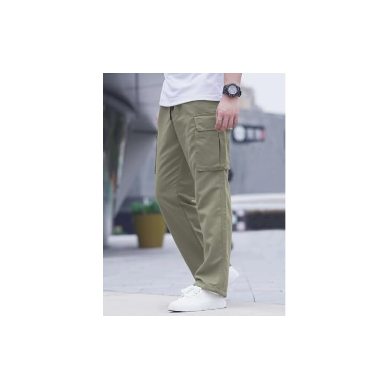 Lymio Men Cargo || Men Cargo Pants || Men Cargo Pants Cotton || Cargos for Men (Cargo-01-04) (XL, Olive Green)