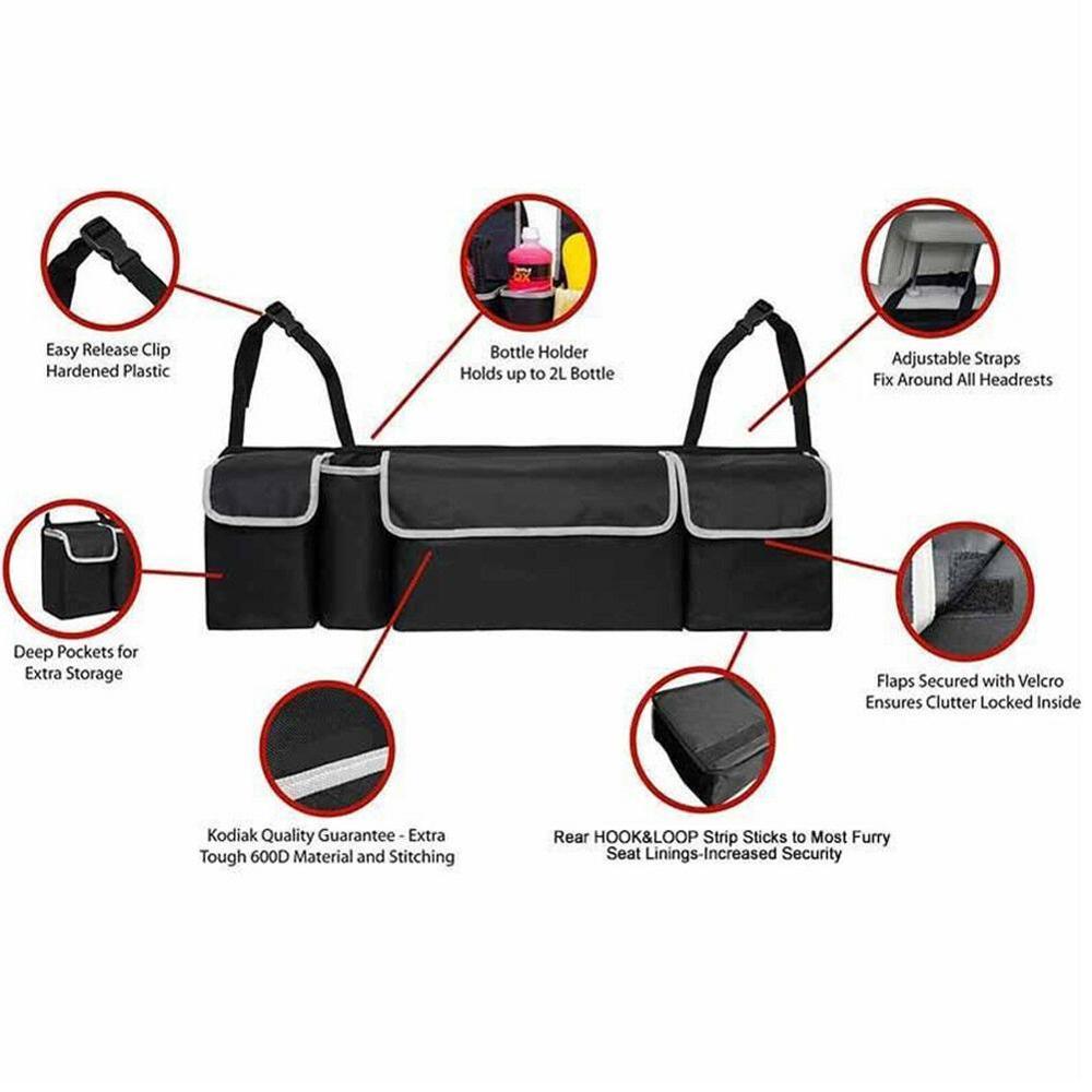 Car Trunk Organizer Backseat Storage Bag High Capacity Multi-use Oxford Cloth Car Seat Back Organizers Interior Accessories