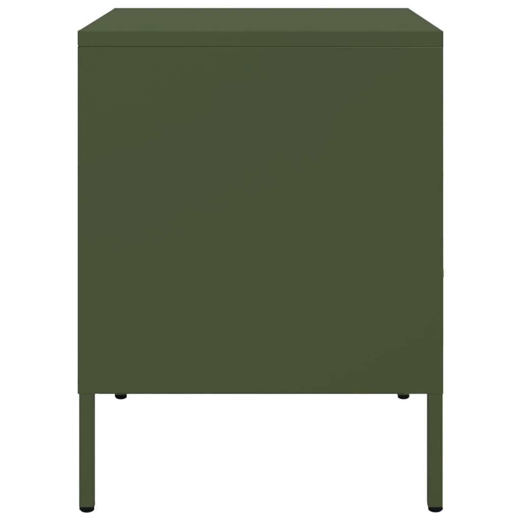 Nightstands 2 Pcs Olive Green 36 X 39 X 50.5 Cm Steel