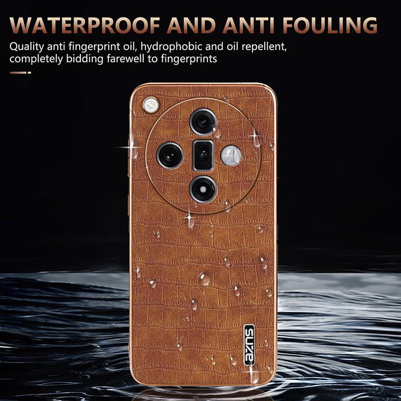 For Oppo Find X7 Ultra Case Electroplating Leather Coated TPU Phone Cover