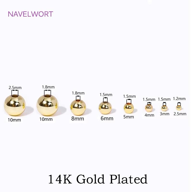 

2.5/3/4/5/6/8/10mm Brass Hollow Beads Separators 18K Gold Plated Round Spacer Beads For Bracelet Making,DIY Beading Accessories 10mmx2.5hole-10 Pcs