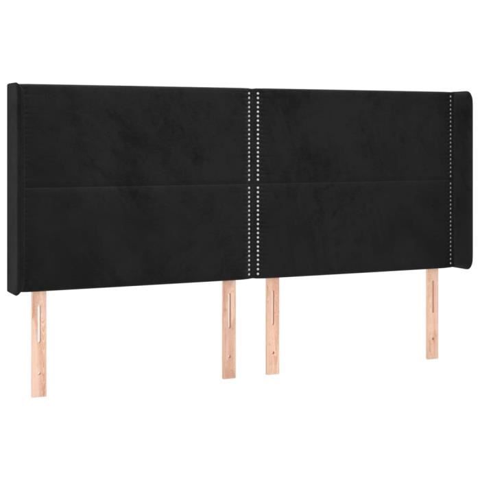 VidaXL Headboard with Ears Black 203x16x118-128 Cm Velvet3119508