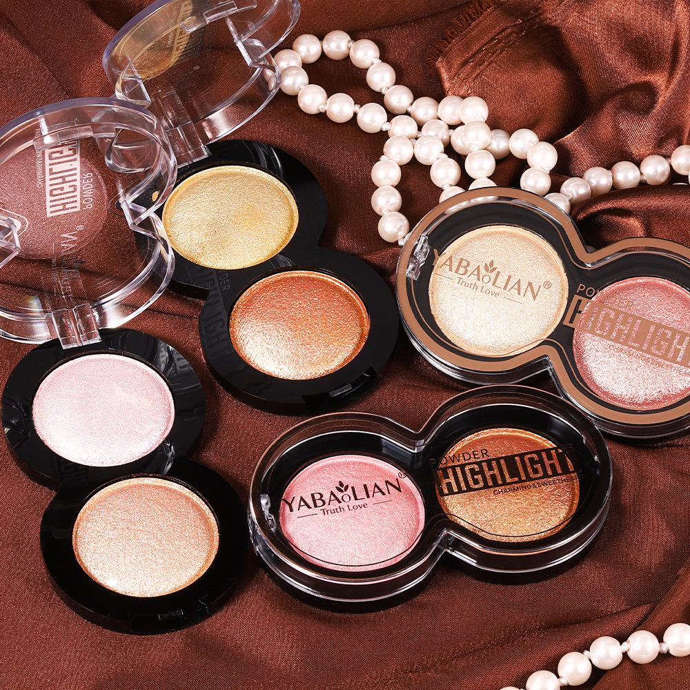 Combination Highlighter Powder Makeup Palette, Shimmer Glitter Highlighter Palette High Pigment Face Illuminator Makeup Gloss