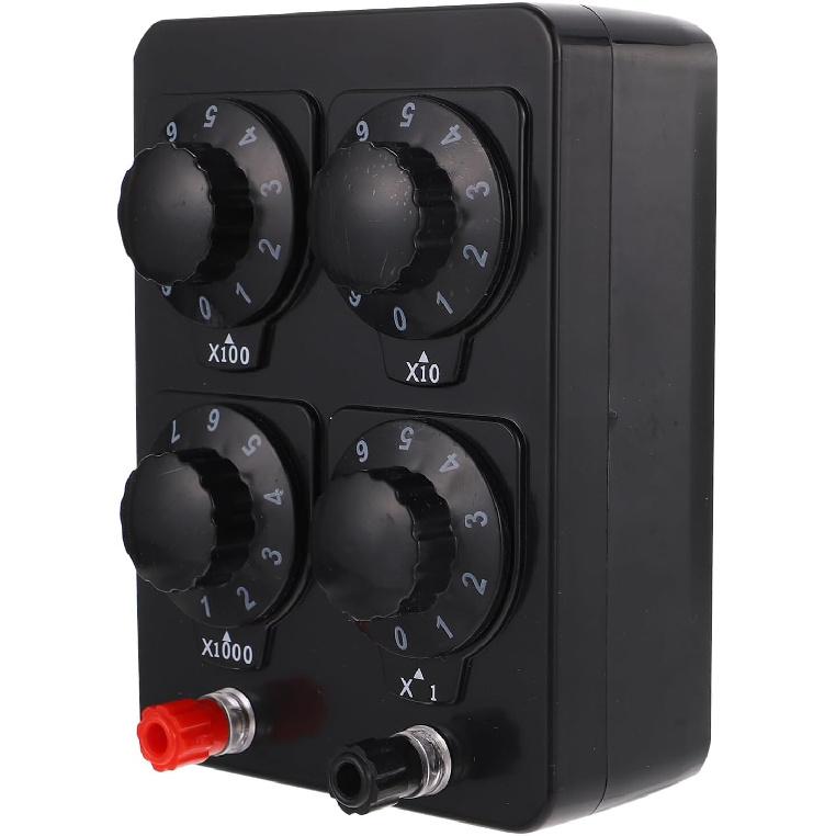 Variable Widerstandsbox 0-9999 Ohm, Einfache einstellbare Widerstandsdezkadenbox für den Physikunterricht, Schulversuchsausrüstung