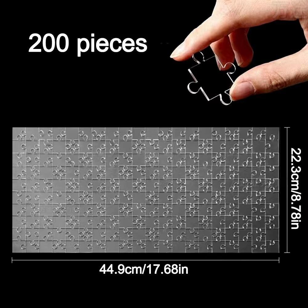 49/121/200/300Pcs Transparent Puzzle Brain Teaser Acrylic Puzzle Clear Blank Puzzle Adults Kids