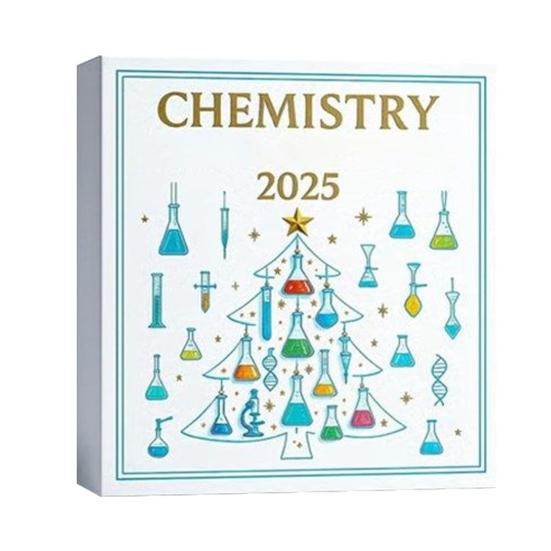 Chemistry Themed Advent Calendar Box 24-Day Countdown To Christmas Calendar Acrylic Hanging Ornament Xmas