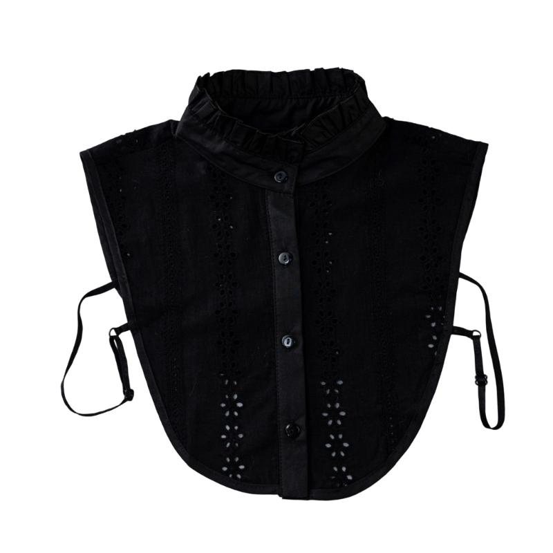 

White Polyester Fashion Collar Insert Unique Patterns Lightweight Breathable Layering Piece чорний