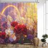 Vibrant Floral Rainbow Waterproof Mildew-Resistant Shower Curtain - Stunning Design for a Luxurious Bathroom Décor Experience