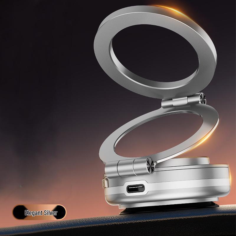 360° Rotating Car Phone Holder with Strong Magnetic Bracket and Automatic Folding