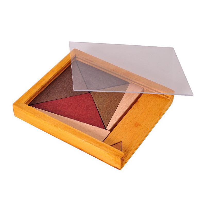 

Деревянный танграм из пяти частей: Умно разместите квадратные, круглые и треугольные неправильные формы