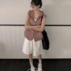 The Pink Check Anorak Hood String Zip Up Vest