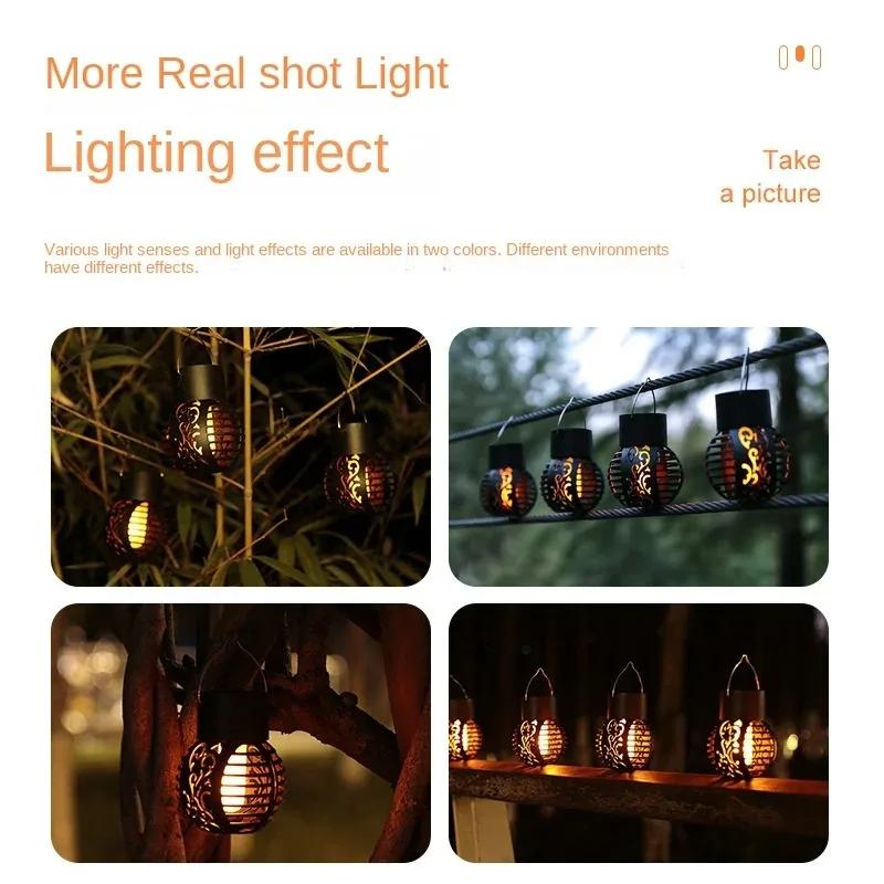 Outdoor Solar Lights Retro Lantern Lantern Lights Hanging Flame Lamp Landscape Lighting Floor Lights Spotlight Home Garden Decor
