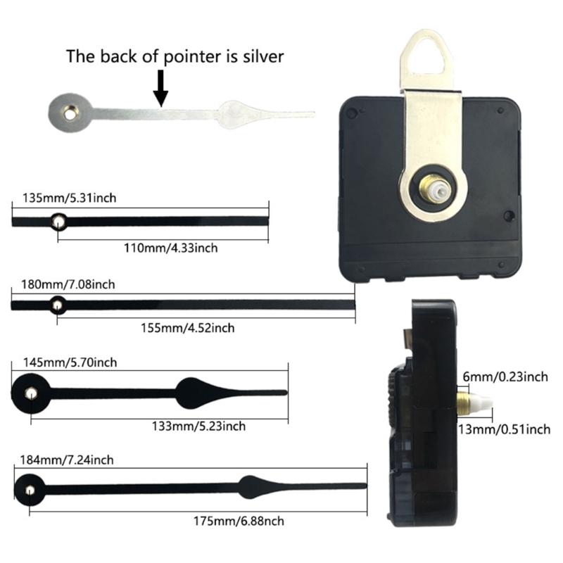 Clock Movement Kits, Battery Operated Quartzs Movement Replacement, Long and Short Wall Clock Mechanism, Motor