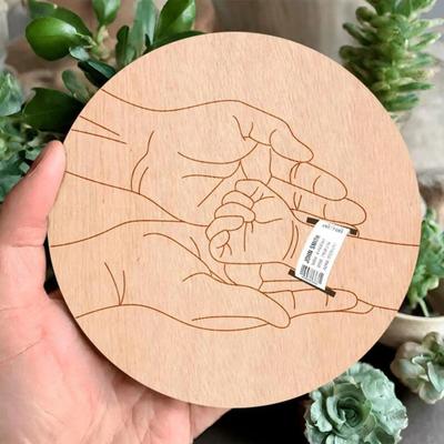 Wooden Baby Birth Wristband Display Board with Base Smooth Edge Burr Free
