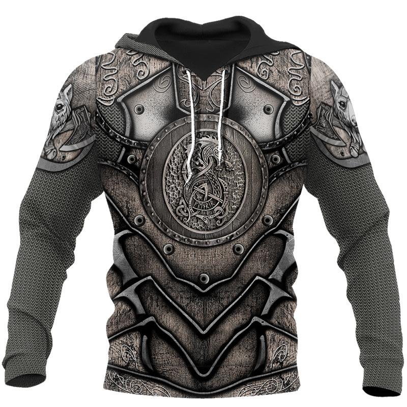 Tattoo Armor Role Playing Holy Day Hoodie Men's 3D Digital Print Men's Sweatshirt