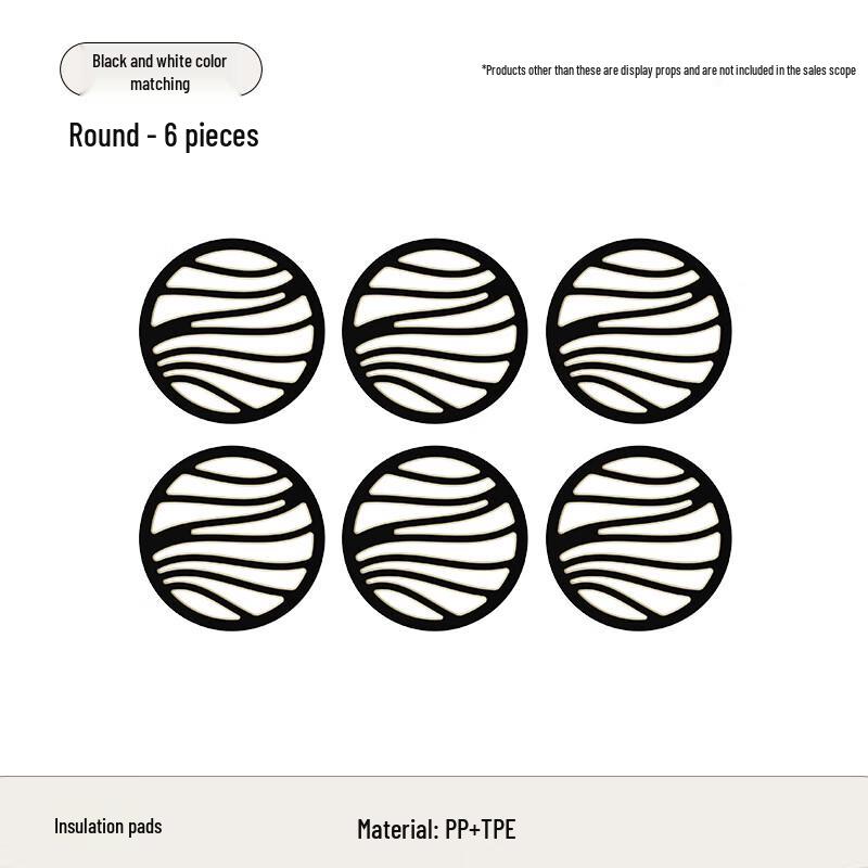 PinHuan Round Heat-Resistant Coaster Set, 6-Pack