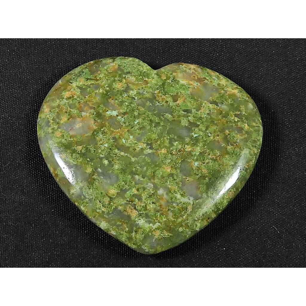 76Cts. AAA Natürlicher Unakit Herz Heilkristall Lose Edelstein 33X39X06MM SK-1837