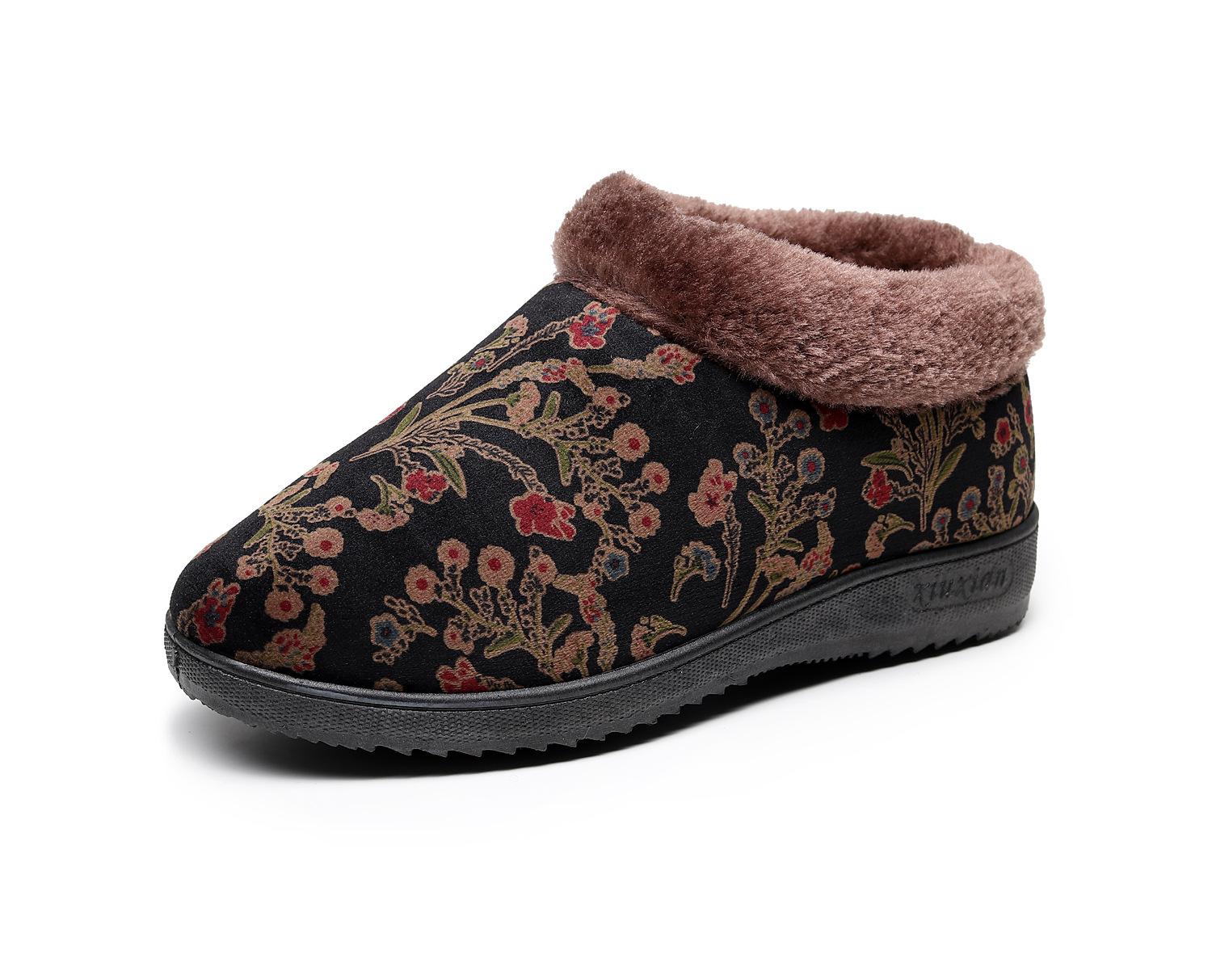 

Новые старые пекинские хлопковые туфли женские теплые на толстой подошве нескользящие туфли для мамы среднего и пожилого возраста на мягкой подошве зимние бархатные туфли для бабушки 41