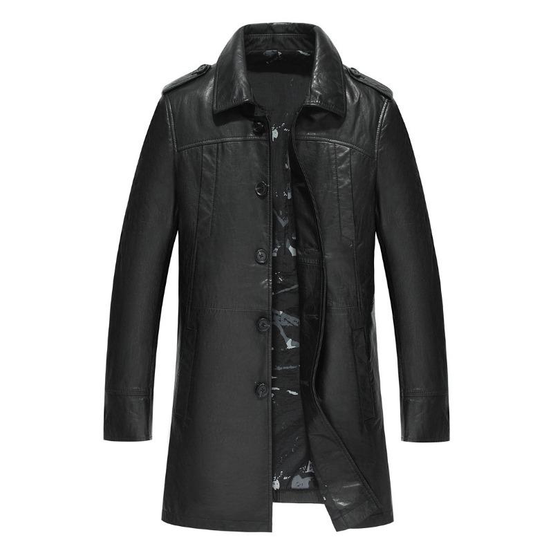 

Осінньо-зимова вощена дублянка чоловіча натуральна шкіряна шкіряна куртка середньої довжини повсякденна шкіряна куртка 5XL