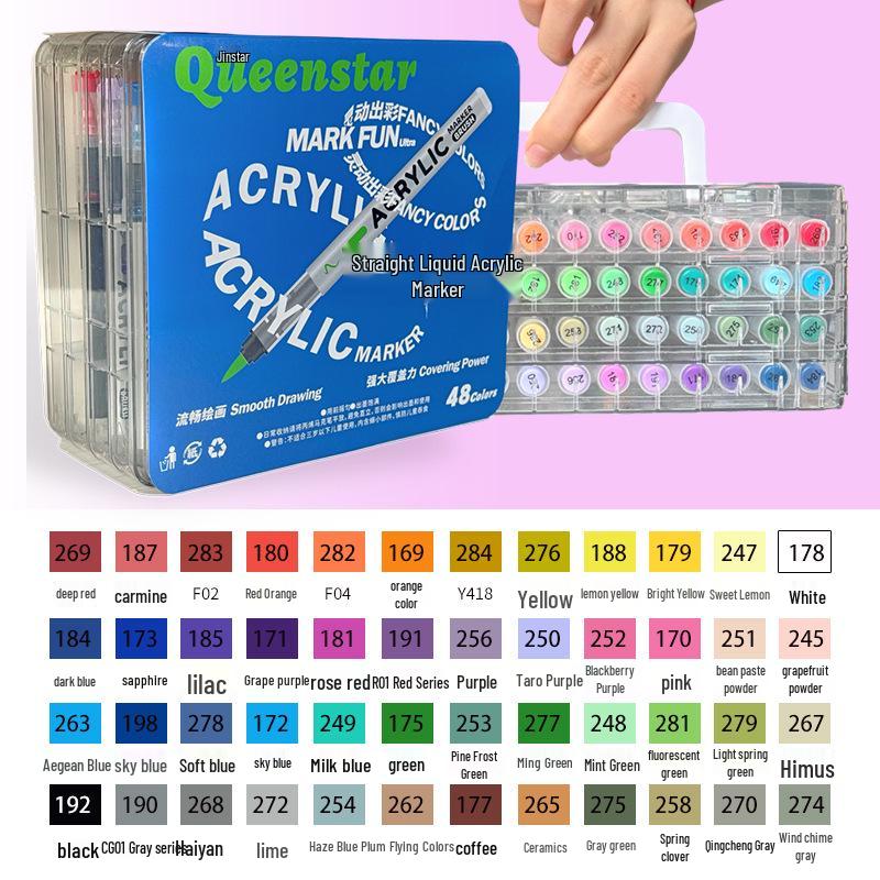 Waterproof Smudge-Proof Liquid Ink Acrylic Marker - Soft Tip Graffiti Pen for Art and Painting