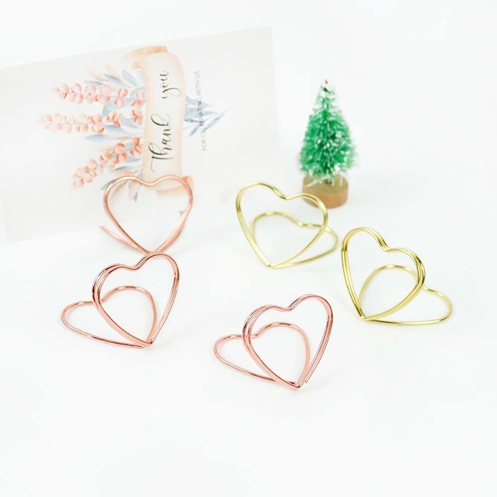 10 Pcs/set Flexible Love Shape Card Holders Heart-shape Design Message Card Stand  Office Supplies