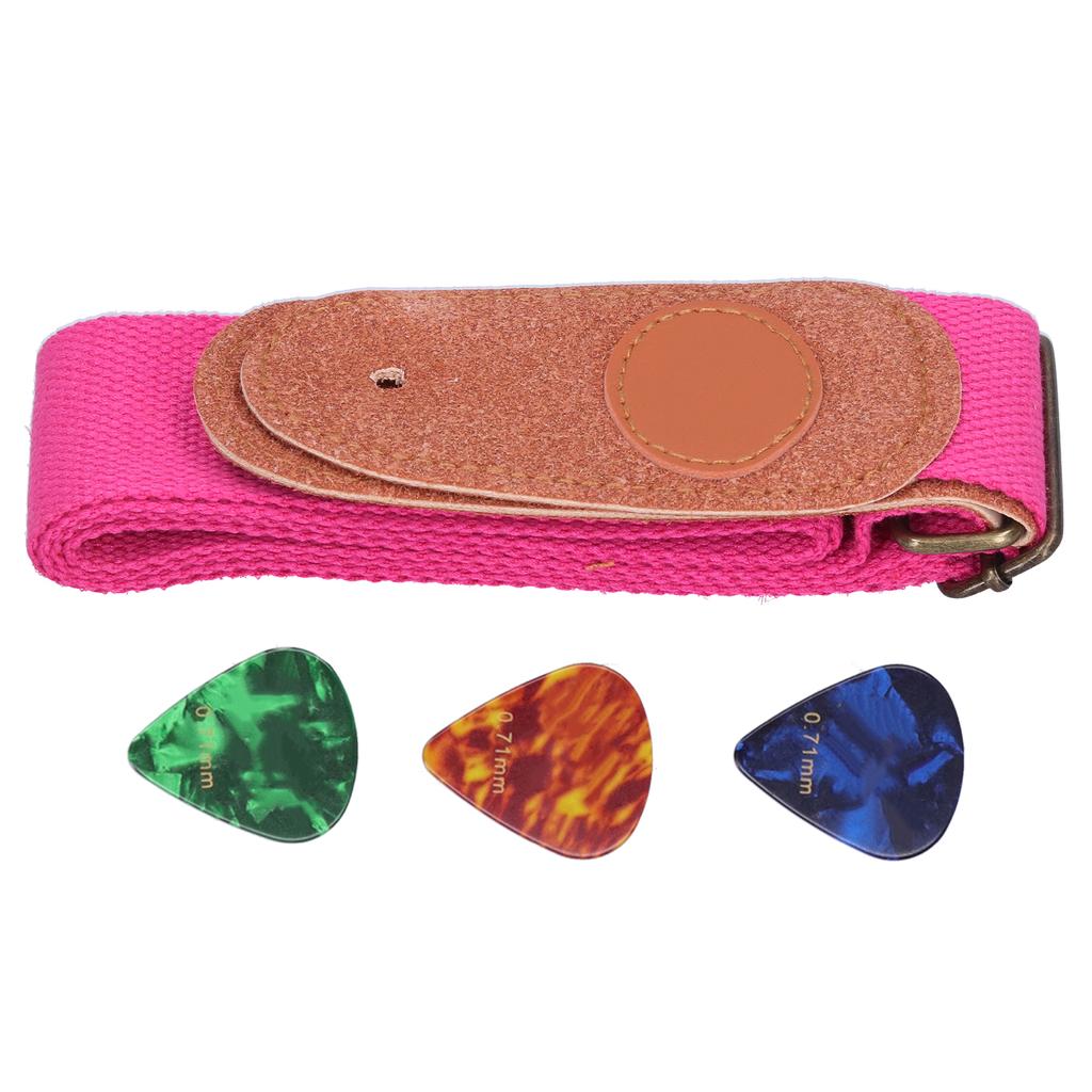 Guitar Strap Neck Belt Celluloid Picks with Install Parts Stringed Instrument AccessoriesPink