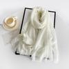 Women's Cotton Linen Gauze Scarf - Solid Color, Summer Sun Protection, Breathable, Retro Fringed Shawl