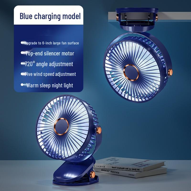 Ultra-Quiet USB Rechargeable 4-inch Clip Fan - Long Battery Life, Perfect for Desktop & Summer Use
