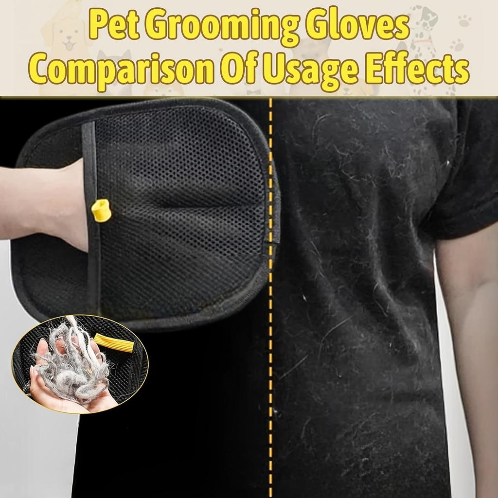 1 buc Mănușă de îndepărtare a părului de animale de companie cu două fețe, eficientă pentru colectarea părului de pisică și câine de pe canapea, covor, așternuturi și scaune auto, instrument esențial pentru curățarea casei