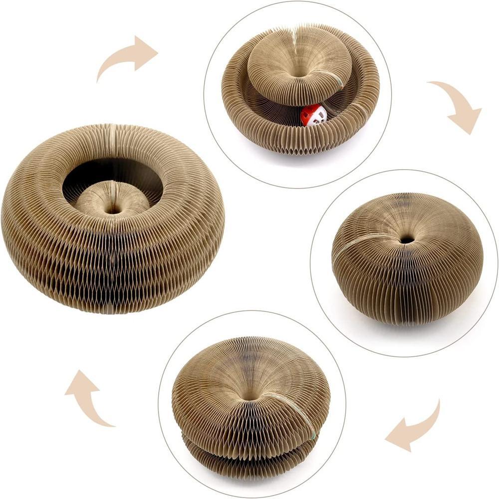 Katzenkratzbrett mit Glocke, 2-in-1-Kratzmatte aus Wellpappe, interaktives Kratzspielzeug, Kratzpappe, Kratzbaum