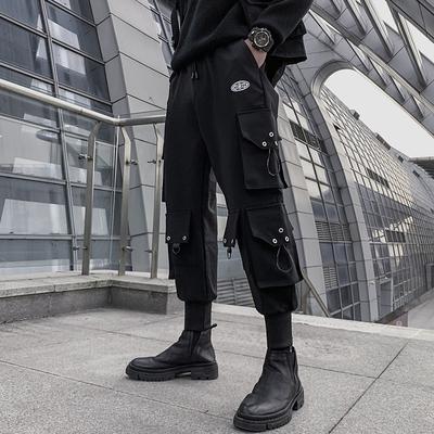 Fashion Bottom Casual Μαύρο Παντελόνι Cargo Ανδρικά Μόδα Ρούχα Cargo Παντελόνια Streetwear Μόδα Harajuku Bottoms Joggers Τζόκινγκ Ιαπωνικά φούτερ