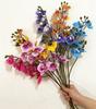 Latex Butterfly Orchid Flower 9 Heads Real Touch Artificial Mini Two Forks Phalaenopsis