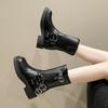 New Style Shoes: Retro Versatile Boots, Belt Buckle Knight Boots, Women's Shoes