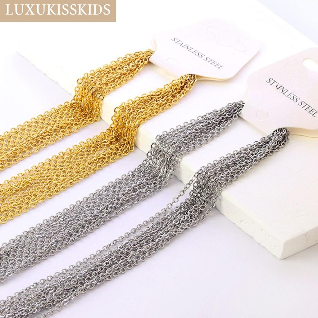 LUXUKISSKIDS Stainless Steel Chains Necklace Woman 10pcs/lot Bulk DIY Rolo 2mm Chain No Fade Choker For Jewelry Making