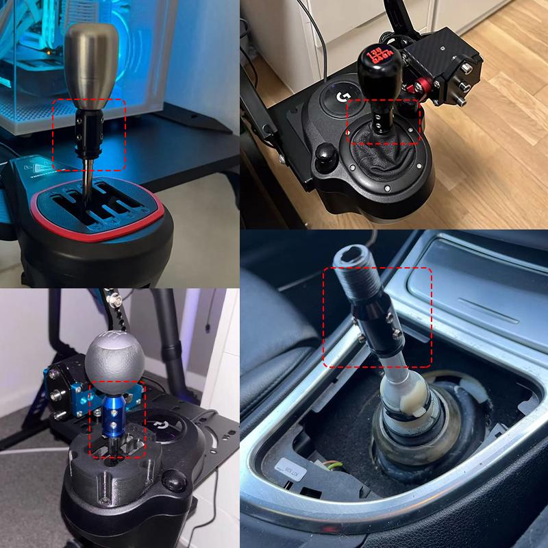 Universal Aluminum Alloy Car Auto Gear Manual Shift Knob Adapter Black for Non Threaded Shifters M12x1.25 M10x1.5