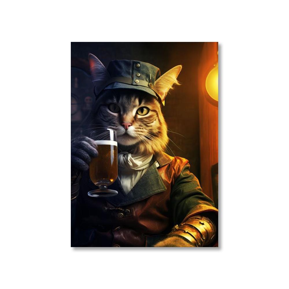 Tierkostüm Gentleman Trinkender Gorilla Löwe Hase Bier Bilder Lustige Bar Wandkunst Leinwandbild Heimdekoration