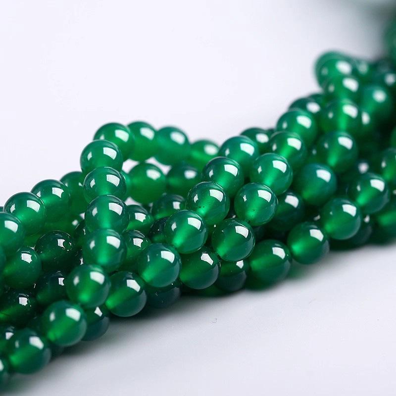 Grade 7A Green Agate Round Beads for DIY Jewelry & Accessories