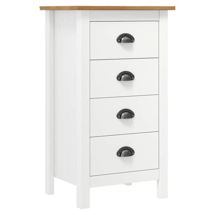 VidaXL Buffet Commode Dressoir avec 4 Tiroirs Armoire de Rangement Meuble de Rangement Armoire Latérale Blanc 46x35x80 cm 288914
