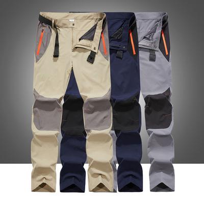 Summer Quick-drying Trousers Outdoor Hiking Trousers Elastic Thin Section Quick-drying Trousers Fashion Climbing Trousers Large Size Colour Blocking