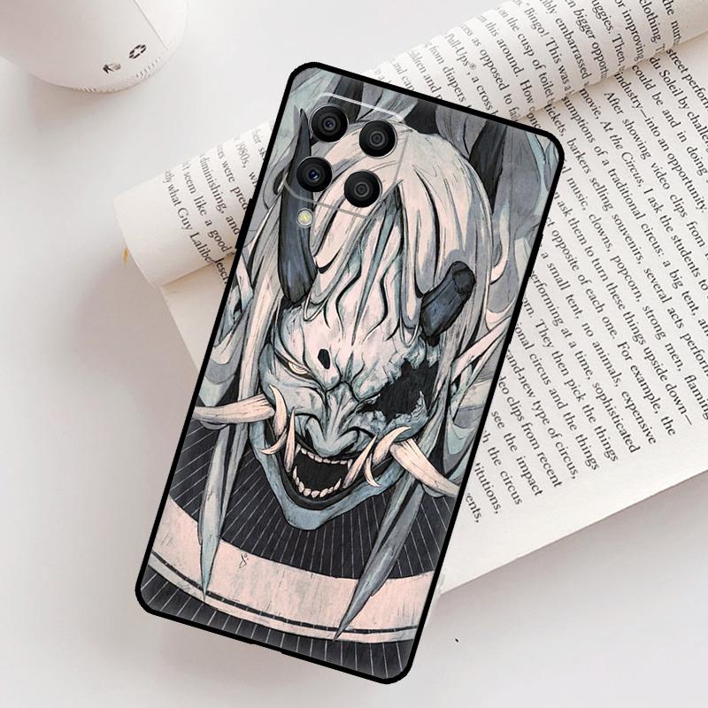 Oni Hannya Demon Mask Case For Samsung Galaxy M31 M11 M14 M34 M54 M12 M32 M52 M15 M13 M06 M16 M36 M56 M53 M35 M55