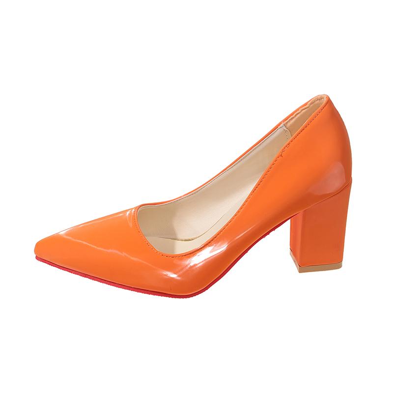 Fashion New Popular High-heeled Shoes Women Pointed Shallow Mouth Shoes Women's Thick-heeled Fashion Shoes Plus Size 43  Zapatos Mujer