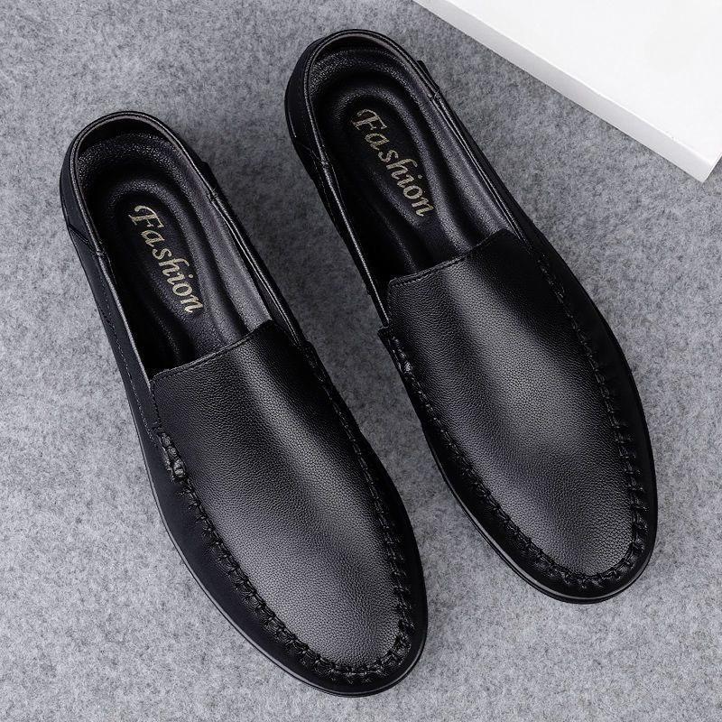 Fashion Black Low-Top Male Casual Shoe Plain Office Price Common Retro Classic Original Designer In Promotion New Pu Men's Leather Shoes
