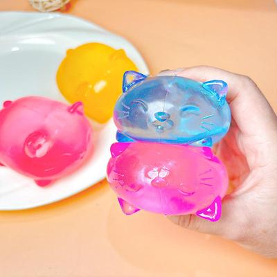 Crystal Cat Soft and Glutinous Toy Sensory Stress-relief Slow Rebound Stretchable Gel Filled Soft Ice Blind Box