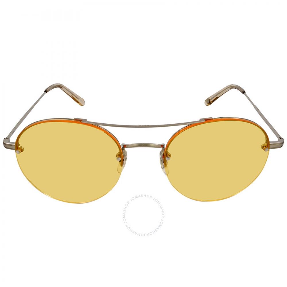 

Garrett Leight Shooter Yellow Round Ladies Sunglasses 4041 BS CH SY 53