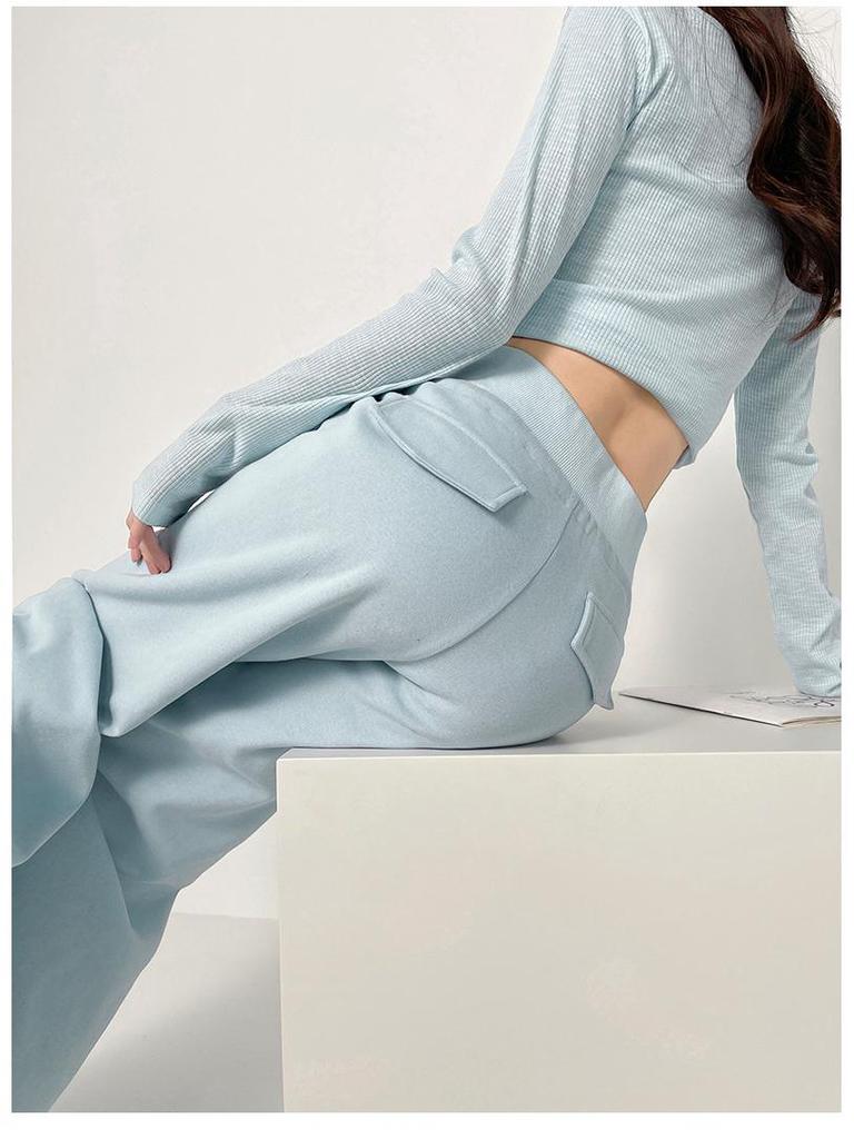 Women's High-Waisted Autumn Casual Cotton Wide-Leg Sweatpants