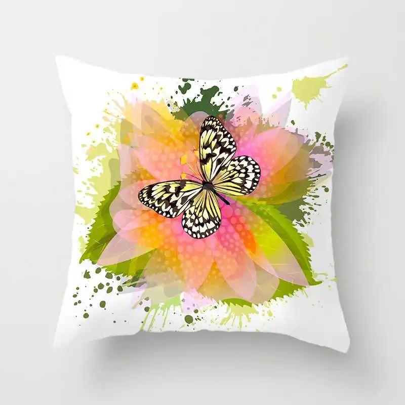 Office Living Room Home Pillowcase Watercolor Butterfly Pattern Pillowcase Car Ornaments